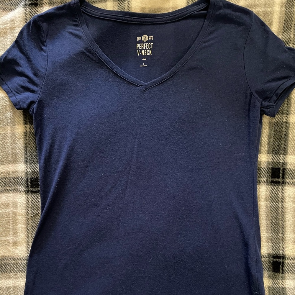 SO Navy Blue V-Neck Tee